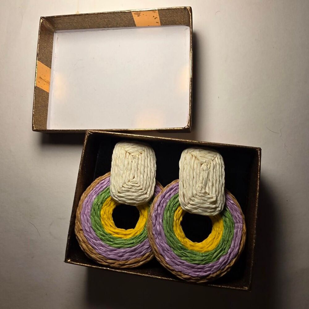 Multicoloured paper earrings with a boho vibe NWT